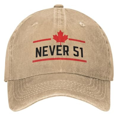 peiyeety Canada Never 51st State Hats Verstellbare Dad Hat Baseball Caps für Männer Frauen Natur