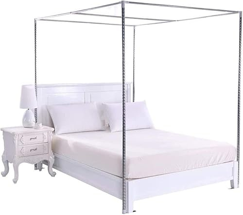 SGFBDZLK Himmelbett aus Edelstahl, Himmelbettnetz mit 4 Ecken, Halterung für Himmelbettvorhänge, Moskitonetzhalterung, geeignetes Bett (Farbe: 22 mm, Größe: 1,2 x 2 m Bett)