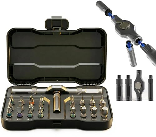 Magnetic Screwdriver Set,24 in 1 Ratchet Screwdriver Magnetic, Diy Screwdriver Set Ratchet Handle Detachable Versatile Toolkit for PC, Furniture, Bicycle