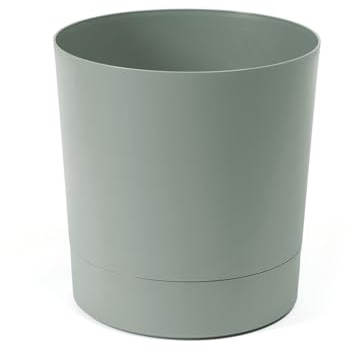 LAMELA Kunststoff Blumentopf mit Untersetzer, Ø 18 cm, 2,5 L - Grün | UV- und frostbeständig, gute Wasserableitung gegen Staunässe - für innen und außen, unterstützt kräftige und gesunde Pflanzen