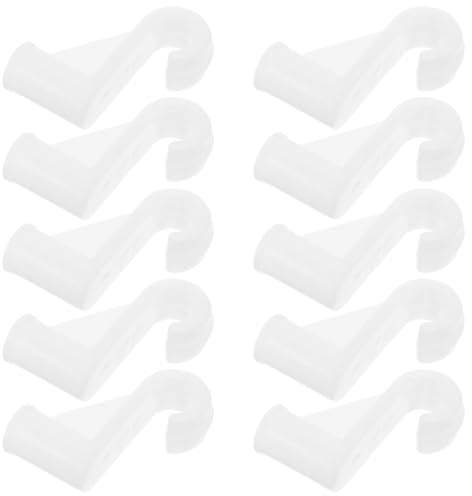 SHINEOFI 10pcs Wardrobe Rod Hanger Bracket 13mm Plastic Closet Rod Hook Support Holder for Bedroom Clothes Rail Storage Organization