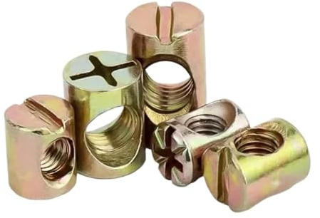 Dado a barilotto, Mobili a botte 10 pezzi Raccordi a croce con scanalatura for letti, sedie for lettini, dadi forati, incastonati nel martello M6 M8(M6x15 Slotted)