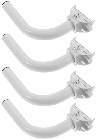 DOITOOL 4pcs Stainless Steel J Pole Mount Bracket Wireless Bridge Wall Mount Antenna Pole Outdoor Metal Holder for Security Camera Weather Station Installation