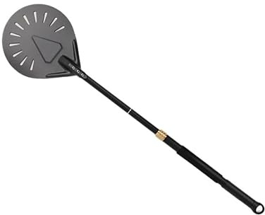CaFfen Pelle Pizza Pelle à pizza réglable, pelle rotative ronde, outils de cuisson, en aluminium long manche, antiadhésive, cuisine(Black 7 inch)