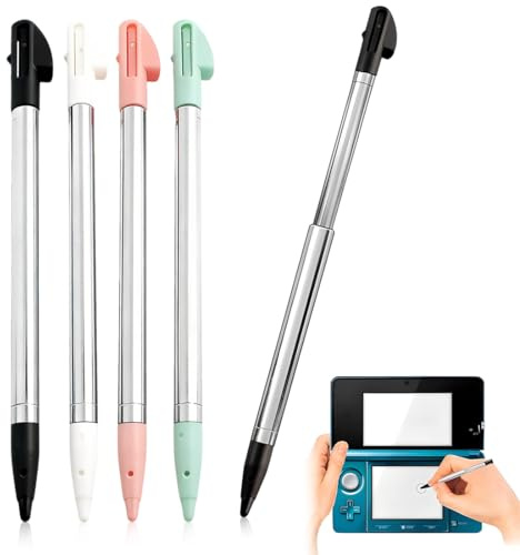 Quesuc 4 Pièces Stylo Télescopique Pour Écrans Résistifs 3Ds Stift Stylo D'Entrée En Métal Pour Navigateur, Mid, Ndslite, Consoles De Jeu (Environ 87.5 Mm, 4 Couleurs)