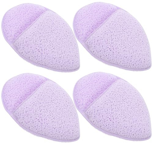PAMINGONO Spugne per Pulizia Viso 4 Pezzi Spugna Detergente per Rimozione Make-up Schiuma Ricca e Morbida, Materiale Spugna Porpora, per Lavaggio Quotidiano del Viso