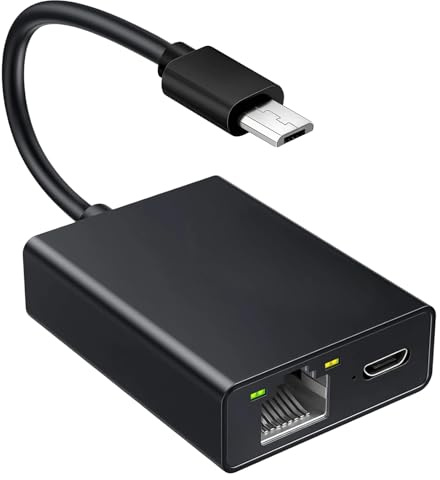 Volink Ethernet Adapter for Fire TV Stick 4K Chromecast Micro USB to RJ45 | Ethernet Network Adapter Wired Internet Connection 100Mbps High Speed LAN Converter Compatible with Google Home Mini