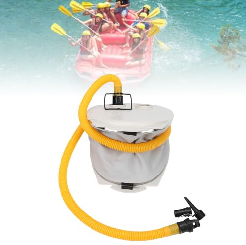 BAFOVY Dubbelverkande Fotpump för Uppblåsning och Tömning med 5 Fots Brottsäker Slang och HR-adapter för Uppblåsbara Båtar Luftmadrasser Poolleksaker