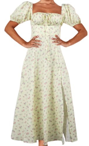 Gyios Dam Blomma Babydoll Minikjol Miniklänning Slips Ruffle Sommar Strand, Justerbar Axel Lager Klänning-w-XL