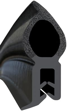 Goma estanqueidad Universal 3m para junta de maletero, sellado caravana, naval, maquinaria agrícola etc. Rango para sujeción 1-3,5 mm, NEGRO