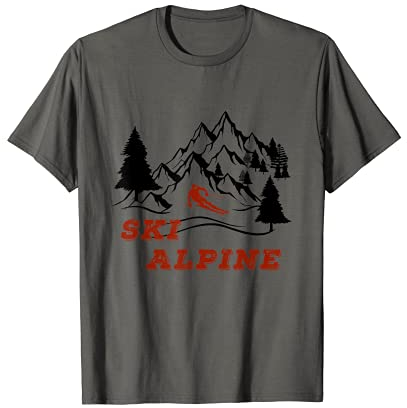 Ski Alpin - Abfahrt Alpen Berge Winter Schnee Après-Ski T-Shirt