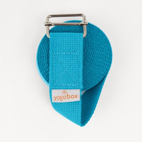 Yogabox Yogagurt Asana Belt Basic aus 100% Baumwolle, Schiebeschnalle aus Metall, Anfänger & Fortgeschrittene