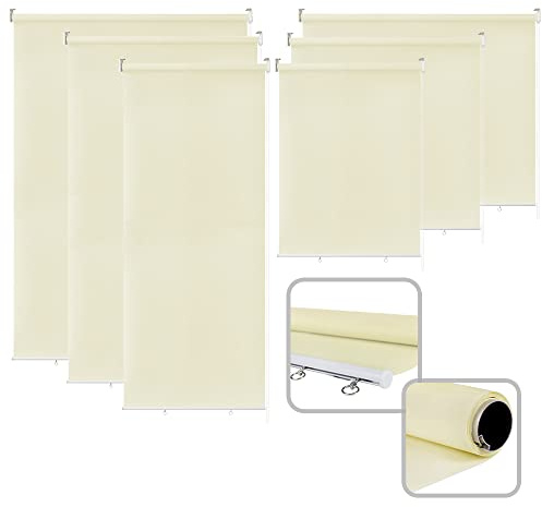 UISEBRT Estor exterior enrollable para balcón, toldo vertical, opaco, exterior, protección solar, protección UV (180 x 240 cm, beige)