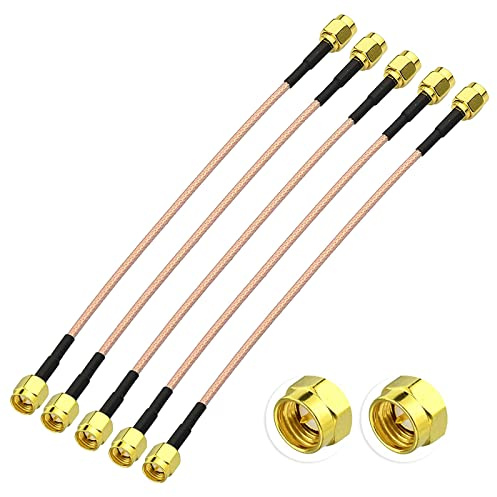 Superbat SMA Kabel 15cm (5 Stück) SMA Stecker auf Stecker Kabel RG316 für SWR-Messgerät Spektrumanalysator Rauscharmen LNA RTL SDR Dongle ADS-B-Empfänger VNA Vektor Netzwerkanalysator Antenne
