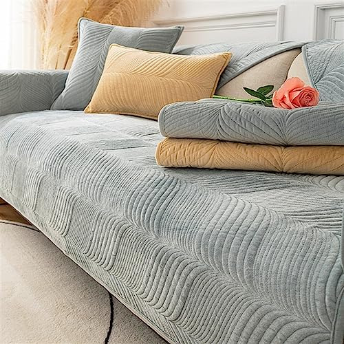 uyeoco Samt-Sofabezug Ecksofa l Form Sofa Überzug Couchbezug Sofa/Couch Wurfdecke Eckcouch 3/2 Sitzer Sofaschutz Schonbezug Sofaschoner Sofabezüge rutschfest Hund Katze (Color : A, Size : 90x180cm)