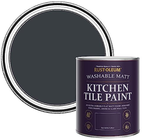 Rust-Oleum Peinture Grise Résistante à l'eau pour Faïence de Cuisine, Finition Mate - Anthracite (RAL 7016) 750ml