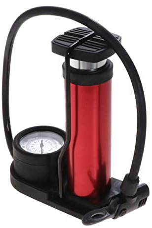 Toddmomy Kleiner Fahrradreifen Standpumpe Aus Aluminiumlegierung Hochdruck Fußpumpe Mit Manometer Kompatibel Für Us- Und Französische Ventilarten Tragbarer Inflator Für Fahrrad Motorrad Und Sportbälle