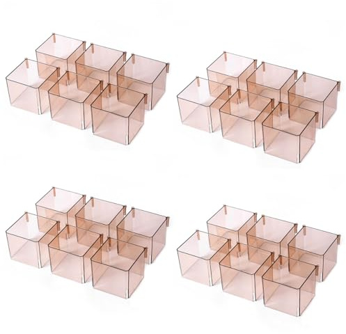 LANMOU Wabenförmige Schubladenteiler 24 Gitter Schubladenorganisator Verstellbarer Flexibler DIY Schubladenteiler, Kunststoff Gitter Socken Unterwäsche Schubladentrenner DIY Schreibtisch Organisator
