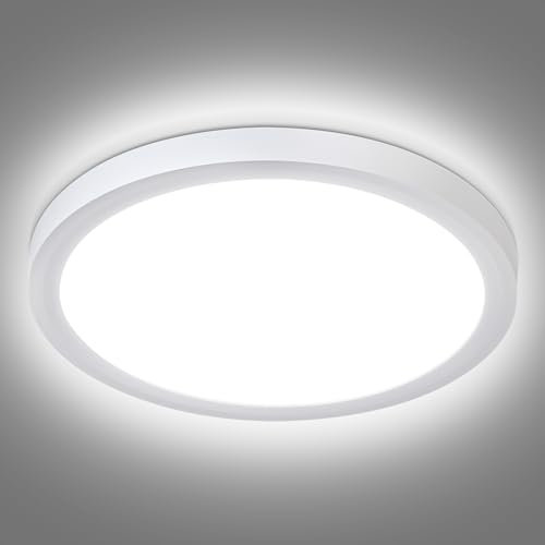 Befurglor 18W LED Ceiling Lights,Ø 23cm 2000LM Daylight White 5000K Round Ceiling Lights White,Waterproof IP44,150W Equivalent,Flush Ceiling Light for Living Room,Bedroom, Office 1 Pack
