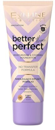 Eveline Cosmetics Better Than Perfect Strahlende Foundation - Hyaluronsäure, Pflanzenkollagen & Squalan für Hydratisierte, Strahlende Haut