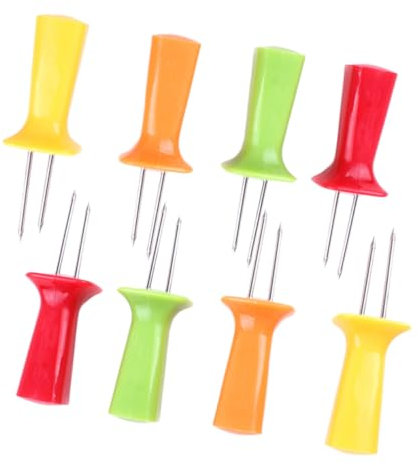 BESPORTBLE 8pezzi Spiedini in Acciaio Resistente Per Mais Forchette Per Barbecue Grigliate Bastoncini Per Pannocchie Supporti Per Mais Per Picnic Campeggio e Feste