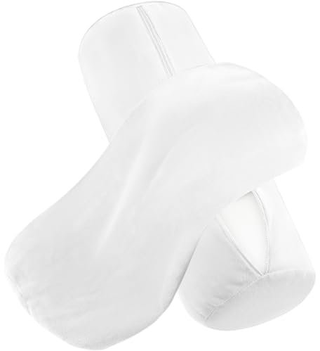Prasacco 2 Stück Nackenrollenbezug, 40 x 15 cm Bezug für Nackenrolle Weißer Nackenkissenbezug mit Reißverschluss für Kissenrollen aus Memory-Schaum und Nackenkissenrollen