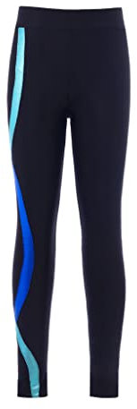 Zaldita Kinder Mädchen Leggings Stretch Lange Hose Elastischer Bund Trainingsleggings Strumpfhose Fitness Jogging Freizeitkleidung Schwarz Blau 134-140