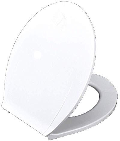 Abattant WC en Forme de O avec Coussinet Tampon antibactérien à Fermeture Lente Ultra résistant monté sur Le Dessus pour Salle de Bain, blanc-43 * 35 cm