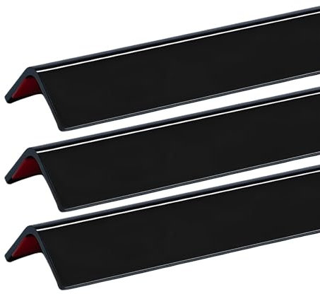Raouoae 3 Stück Länge: 100 cm, 120 cm, 150 cm Kantenleiste Und Winkel Für Fliesen, PVC-Arbeitsplatten-Endleiste, Schutzleiste Für Wandpaneele, Türrahmen-Eckleiste(Black,100cm)