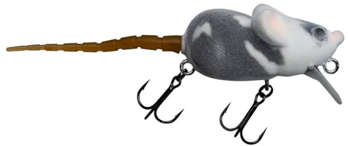 Illex Momouse Maus Wobbler 9,2cm 7g - Schwimmender Wakebait Oberflächenköder für Hecht, Barsch, Forelle & Döbel - Realistische Maus Imitation Kunstköder mit starken Vibrationen - Raubfischköder