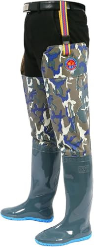DgtZyrih Waders Wading Pants With Boots, Waterproof Work Boots Fishing Waders for Men Women, Non-Slip Sole Rain Boots Breathable Hunting Boots Planting High Waders,36