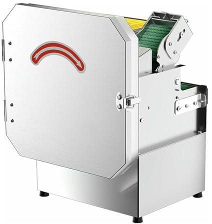 Cortadora y rebanadora eléctrica de verduras de 200 W, procesadora de verduras comercial, picadora de verduras, acero inoxidable, grosor ajustable de 1.5 a 35 mm, para cebolla verde, apio y chile