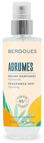 Berdoues - Brume Parfumée Agrumes Corps Hydratante 95% Naturelle, Aloe Vera Bio & Aquaxyl, Sans Alcool, Vegan, Fabriquée en France, 200ml