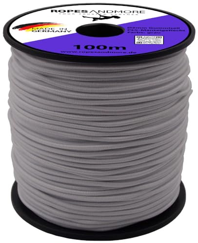 PP Expanderseil 2mm Gummiseil Gummileine PPM Planenseil Seil Gummikordel Made in Germany (Grau, 2mm-100m)