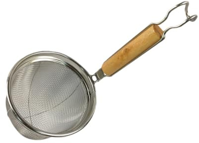 Toyvian Colador de Acero Inoxidable con Cesta Grande y Mango de Madera Resistente al Calor Escurridor Multiusos para Pasta Verduras y Frituras Cocina