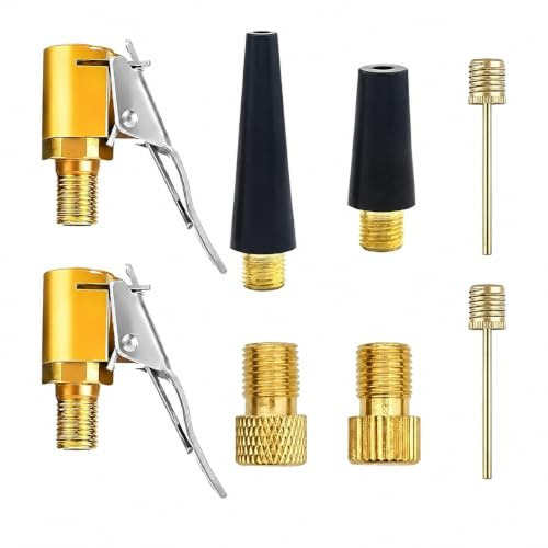 LEIIERUY Set 8 adattatori valvola Multifunzione Compatibile con Mini compressore Portatile, per gonfiaggio Pneumatici Auto, Bici, palloni, materassini e gonfiabili, Accessori universali