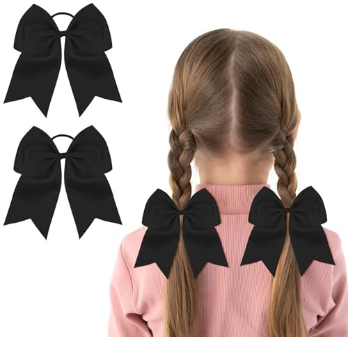 LOPHE Hårsnoddar för bebisflickor, 2 st hårband, elastiska hårband med hårband, hårband, hårband, skolhårtillbehör, tuggummi för att leka eller gå i skolan (svart)
