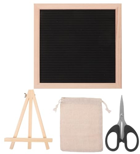 Yardwe Praktische Filzbuchstabentafel mit Holzrahmen und Edelstahlständer Stehendes Design für Homeoffice und Einfache Nachrichtenübermittlung