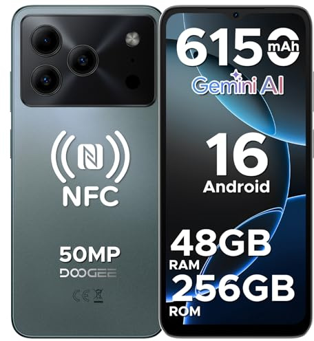 DOOGEESmart Note56Plus Andriod 16 Telefono Movil, 48GB+256GB/2TB Smartphone Octa Core 6.56 HD+ 90Hz Móvil, Batería 6150mAh, 50MP+8MP, Teléfono Móvil 8.5mm, Dual SIM 4G/ GPS/NFC/Huella/Face ID