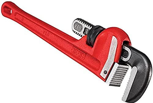 RIDGID 31025 Heavy-Duty Straight Pipe Wrench Plumbing Wrench,Red, 18-inch