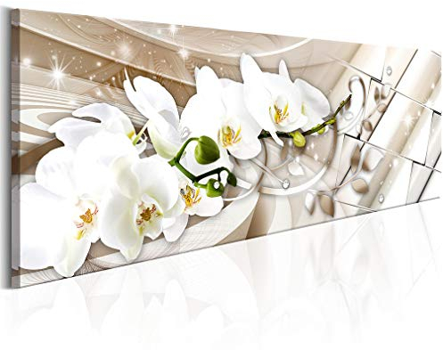 decomonkey Bilder Blumen Orchidee 150x50 cm 1 Teilig Leinwandbilder Bild auf Leinwand Wandbild Kunstdruck Wanddeko Wand Wohnzimmer Wanddekoration Deko Blumen Orchidee modern Abstrakt
