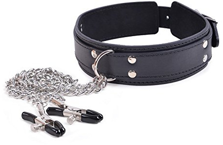 Collar con pinzas para pezones con cadena para pechos, juguete sexual