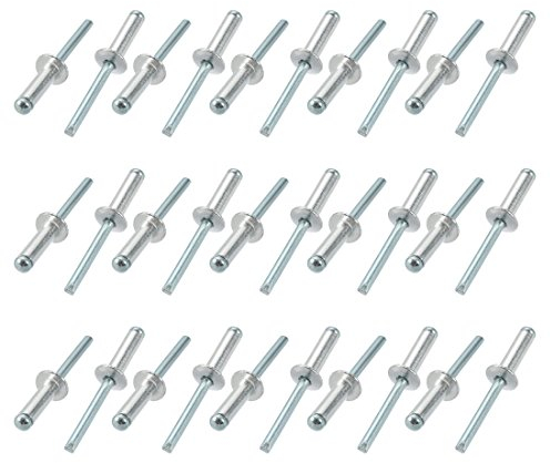 sourcing map 30Stk.Aluminum/Stahl Offenes Ende Blind Nieten 6mm x 20mm