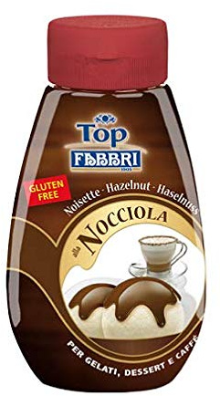 FABBRI 1905 - Mini-Topping Haselnuss | Topping Sauce für Kaffee, Cocktails, Eisbecher, Porridge, Pfannkuchen und Gebäck | Fabbri Qualität Made in Italy | Geschmacksrichtung: Haselnuss; Inhalt: 225g