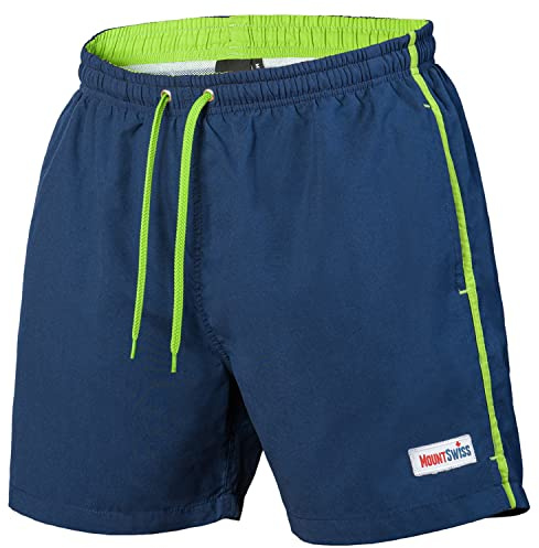 Mount Swiss - Costume da bagno da uomo Dario con tasche laterali e tasca posteriore I Pantaloncini da bagno alla moda per nuoto, sport acquatici e tempo libero I Comode pantaloncini da bagno in molti
