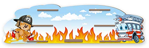 Regal „Feuerwehr“ geeignet für Toniebox und Tonies inkl. 40 Metallplättchen für Flexible Befestigung der Tonie Figuren (Feuerwehr)