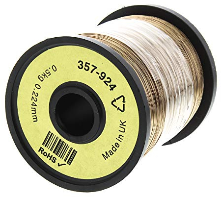 RS PRO Kupferdraht PUR Lackdraht Ø 0.22mm / 0,04 mm² 30 AWG, Spule 1300m