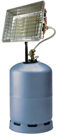 PROWELTEK - Chauffage Radiant Gaz 4,5 KW Professionnel | Kit Complet : Détendeur Réglable Propane/Butane & Tuyau | Sécurité Thermocouple & Allumage Piézo | Idéal Chantier, Garage, Terrasse