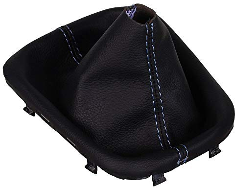 ICT Schaltsack Leder kompatibel mit Hyundai i30N ab 2017 (Naht baby blau) | Echtleder in schwarz manuelles Schaltgetriebe fahrzeugspezifisch Premium Schaltmanschette Manschette Ersatz Zubehör