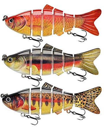 ods lure fiskedrag för bas 6 segment multifogade swimbait långsamt sjunkande hårt bete fiskeredskap kit (kit 2)